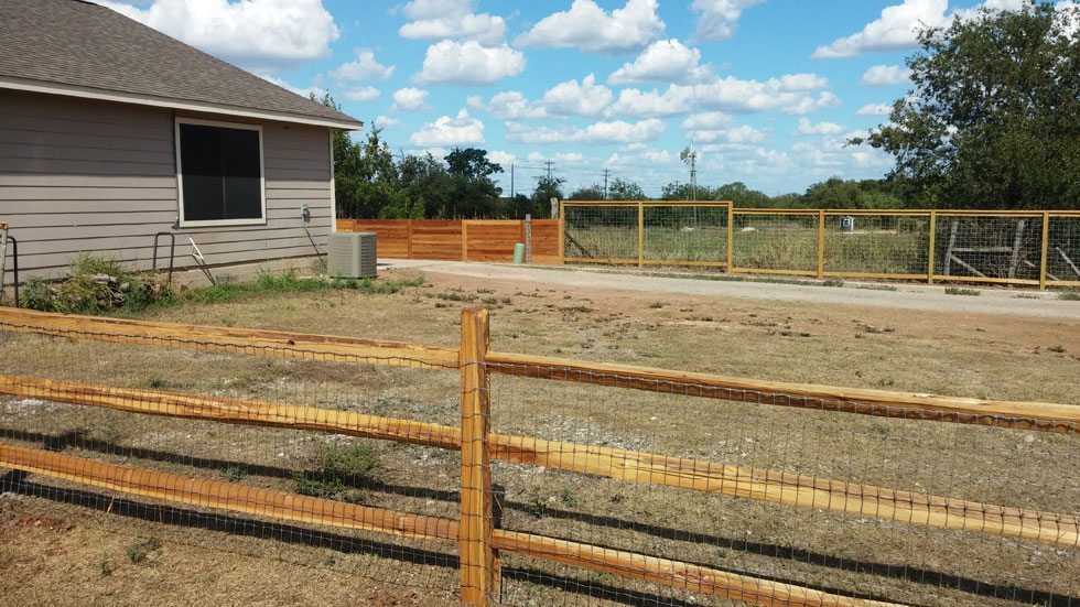 Wooden ranch and farm fence