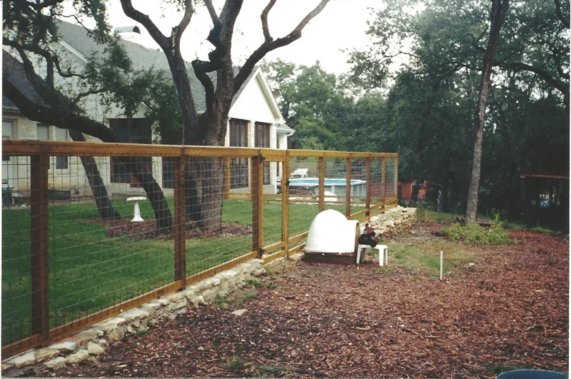 Cattle panel fence line completed by B.C. Fence Austin on Austin-area acreage