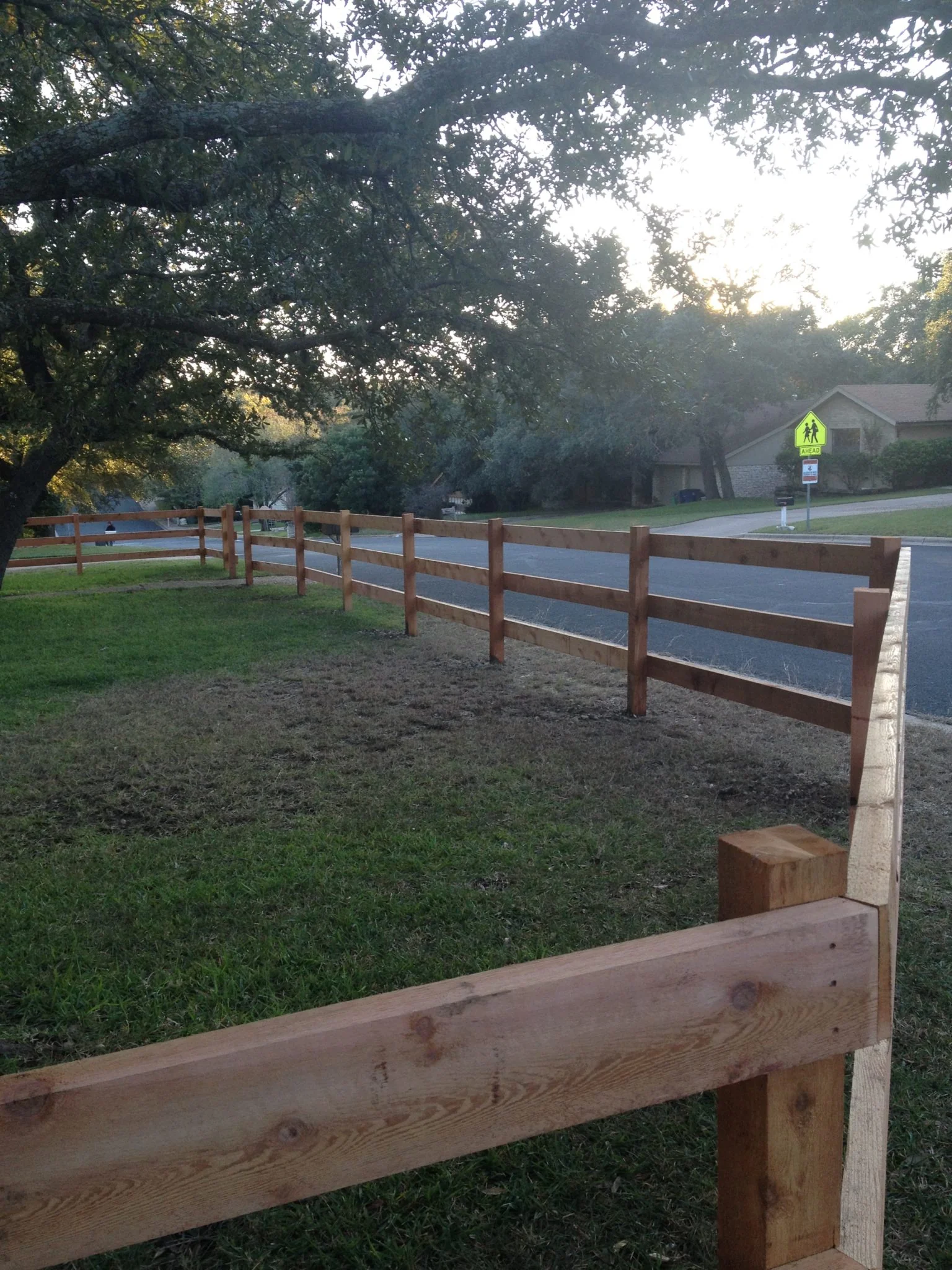 Custom-built fence installed by the B.C. Fence Austin crew in Central Texas