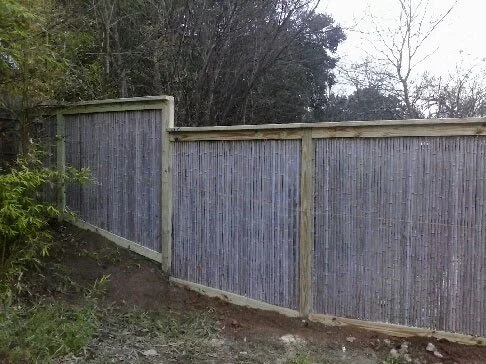 New fence installed around an Austin, TX back yard by B.C. Fence Austin