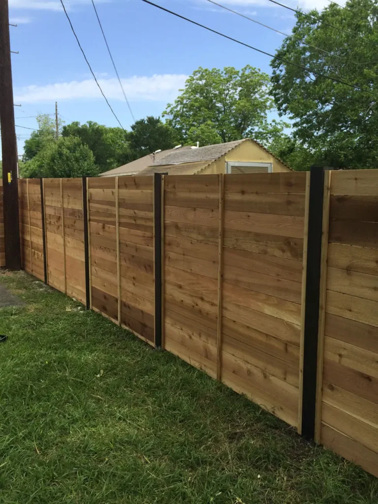 Cedar wood privacy fence built by B.C. Fence Austin in the Austin area