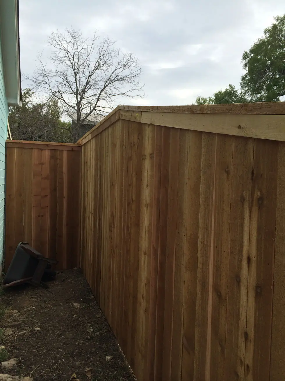 Cedar wood privacy fence built by B.C. Fence Austin in the Austin area