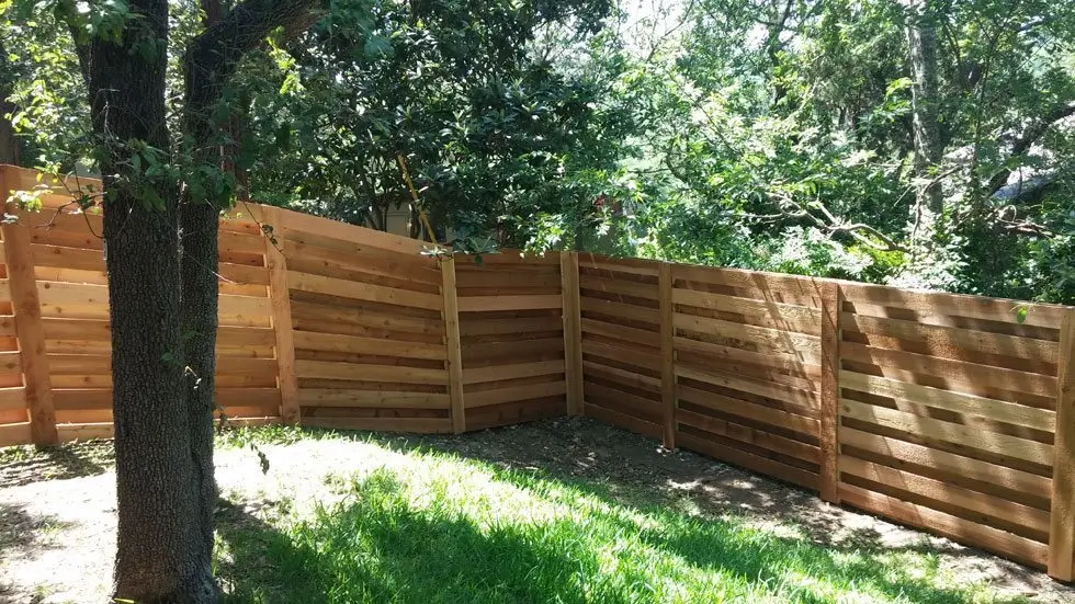 Cedar wood privacy fence built by B.C. Fence Austin in the Austin area