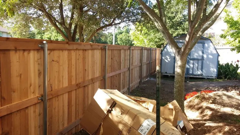Cedar wood privacy fence built by B.C. Fence in the Austin area