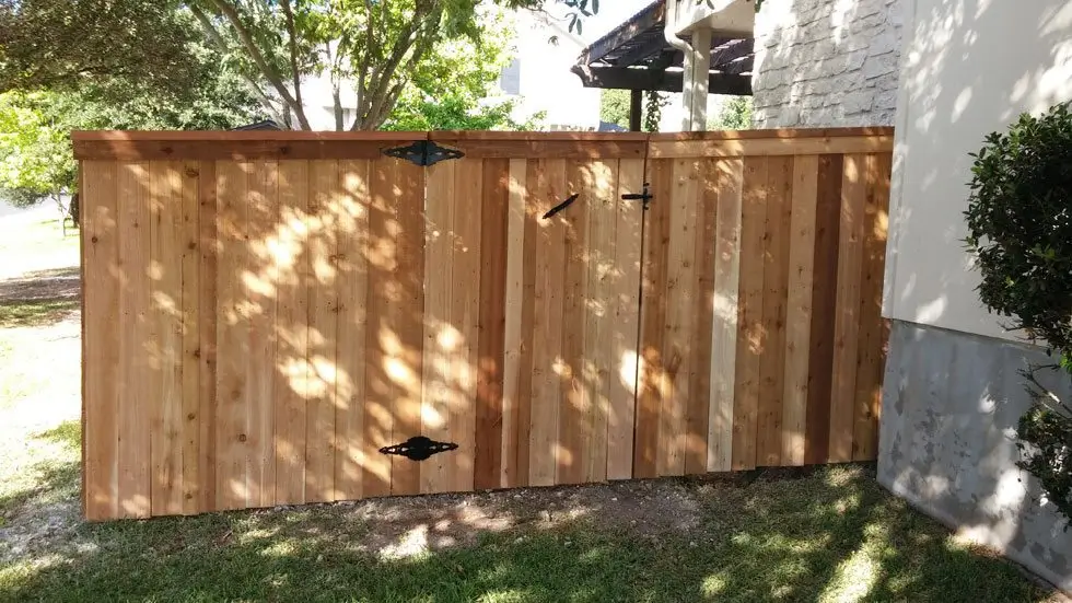 Cedar wood privacy fence built by B.C. Fence in the Austin area
