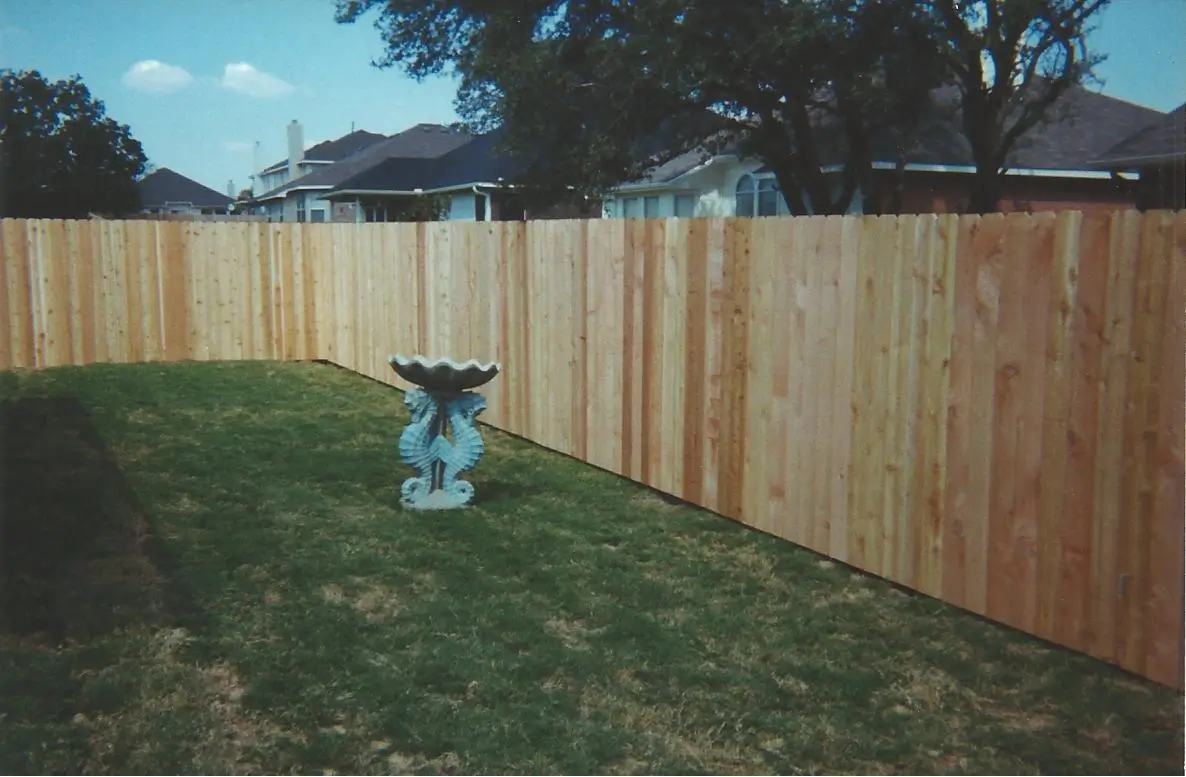 Cedar wood privacy fence built by B.C. Fence in the Austin area
