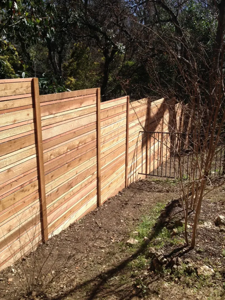 Cedar wood privacy fence built by B.C. Fence Austin in the Austin area