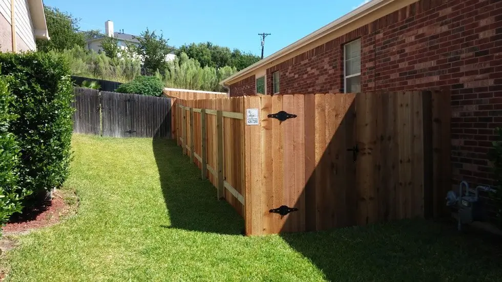 Cedar wood privacy fence built by B.C. Fence Austin in the Austin area