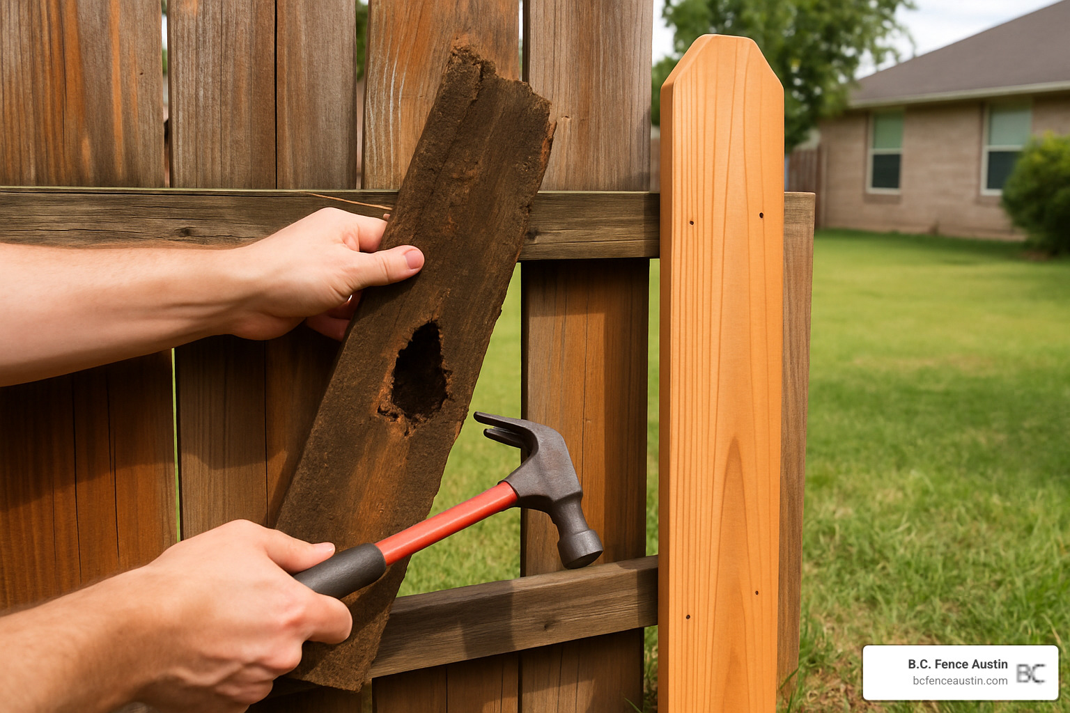 replacing rotten cedar fence picket - cedar fence maintenance replacing rotten cedar fence picket - cedar fence maintenance