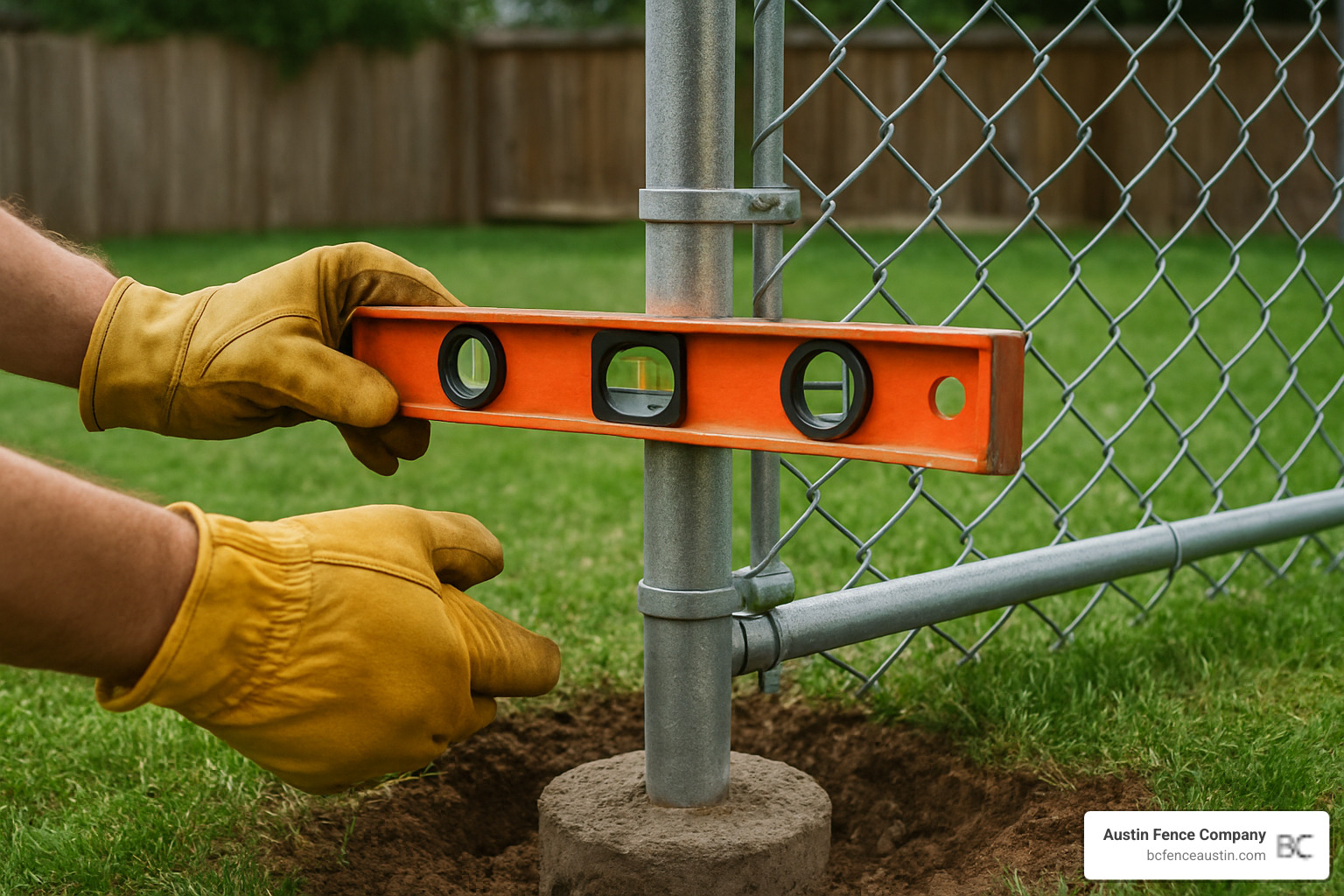 plumb corner post installation - Chain link fence installation tips