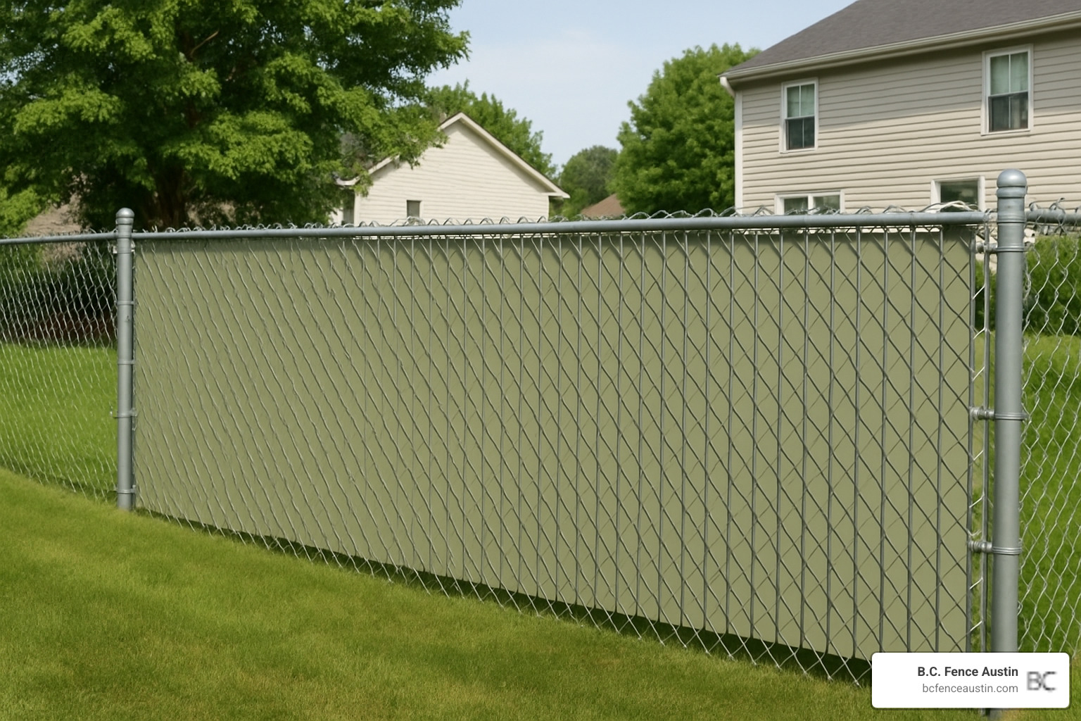 chain link fence with privacy slats - most affordable privacy fence options