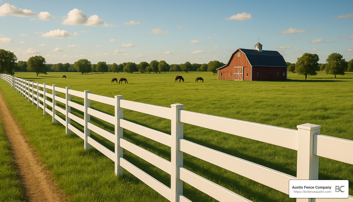 Beautiful ranch with white vinyl fencing - ranch fencing options