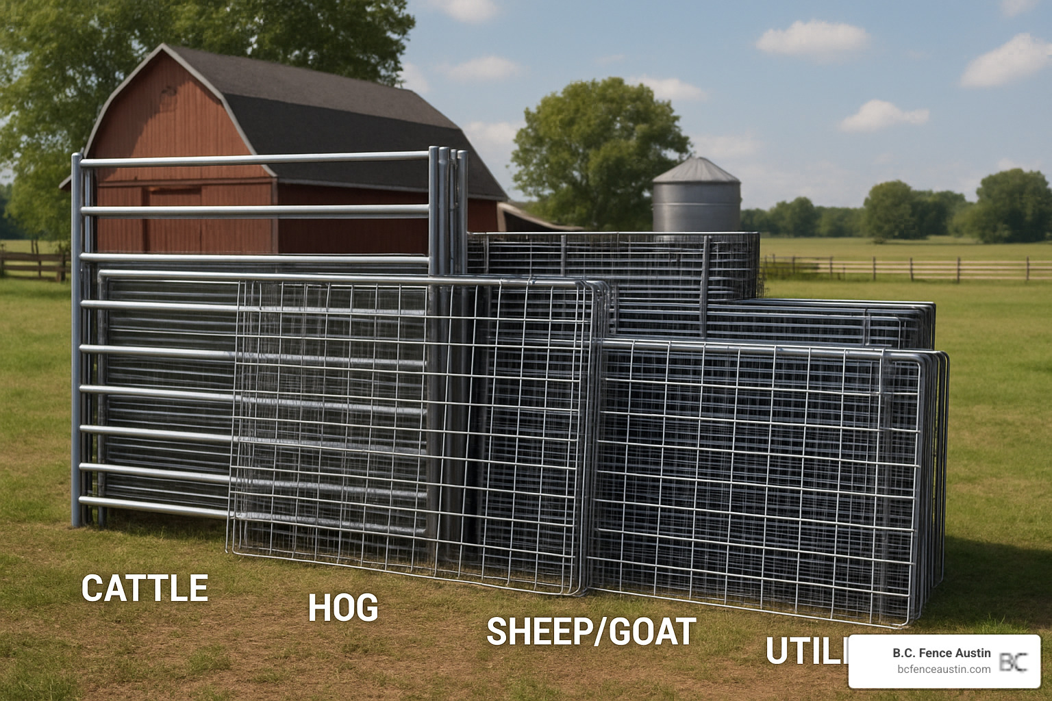 Stacked livestock panels of various types and sizes - livestock panels Stacked livestock panels of various types and sizes - livestock panels